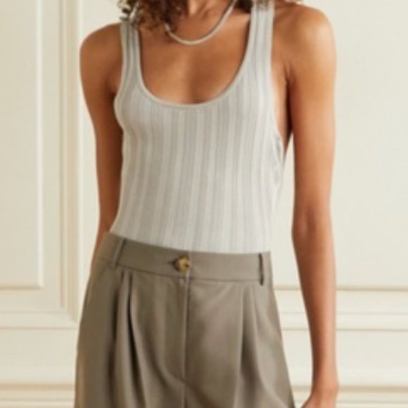 Line by K Isaura Open-back Ribbed Knit Bodysuit in Mushroom - Picture 4 of 9